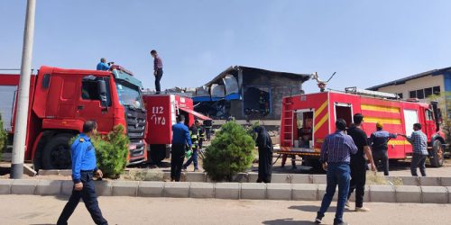 آتش سوزی در شهرک صنعتی کرمان