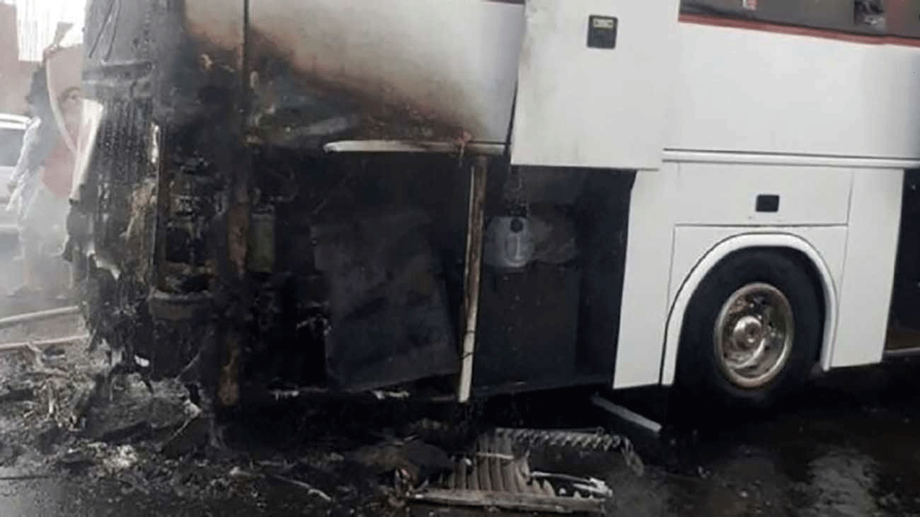 آتش سوزی اتوبوس زائران ایرانی در عراق