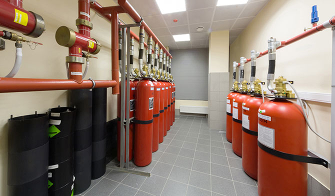 Design and implementation of gas fire extinguishing systems