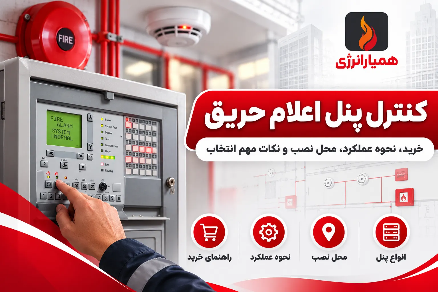کنترل پنل اعلام حریق و نحوه عملکرد، نصب و انتخاب آن | همیار انرژی